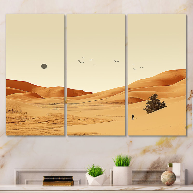 Désert au clair de lune Mirage paysage - désert, art mural, Toile tendue, H 32 po x l 48 po
