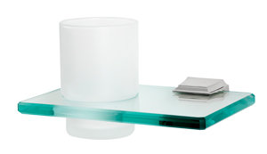 Verre géométrique et porte-verre, Chrome poli