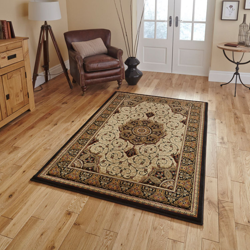 Heritage area rug Machine Woven Black, Rectangle 280cm x 380cm
