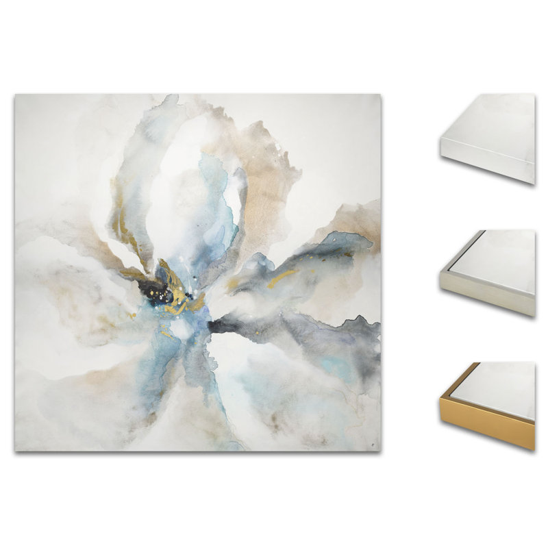 Blue In Bloom Painting by Jennifer Hollack Raboin, Stretched Canvas, 44" H x 44" W x 2" D