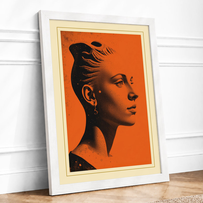 Classical Profile Silhouette Modern - Print, A2 - 59.4 x 42.0 cm, White