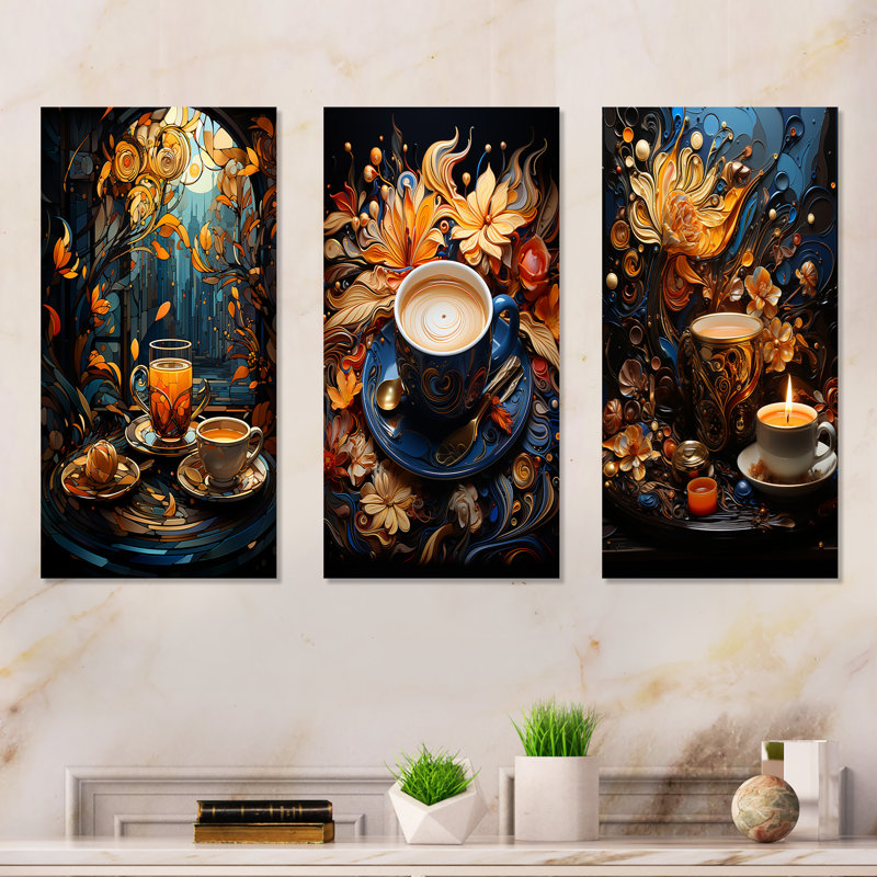 Infusions de café cubique, H 28 po x l 36 po, Toile tendue
