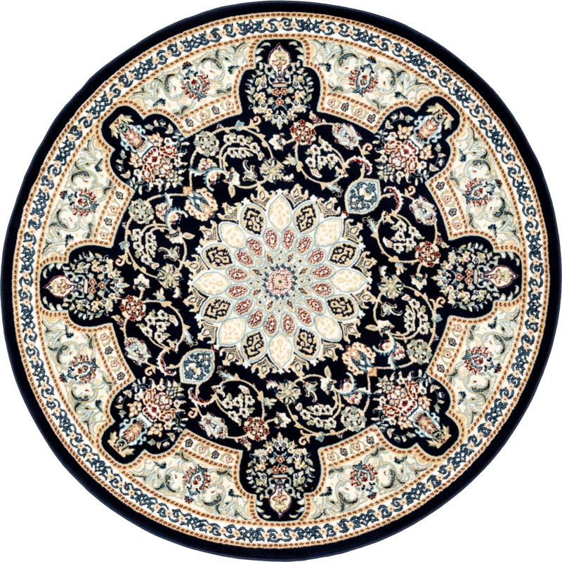 Tapis oriental multicolore Jackson, Rond 5 pi 1 po