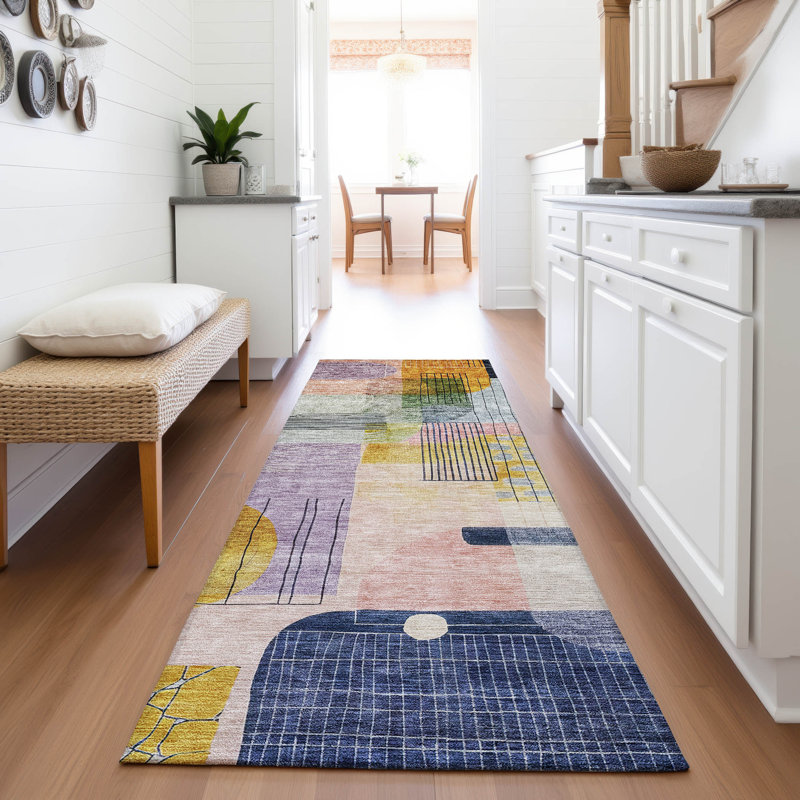Premium Machine Washable Konopka AMF1116 Modern Rug, Runner 2'3" x 7'6"