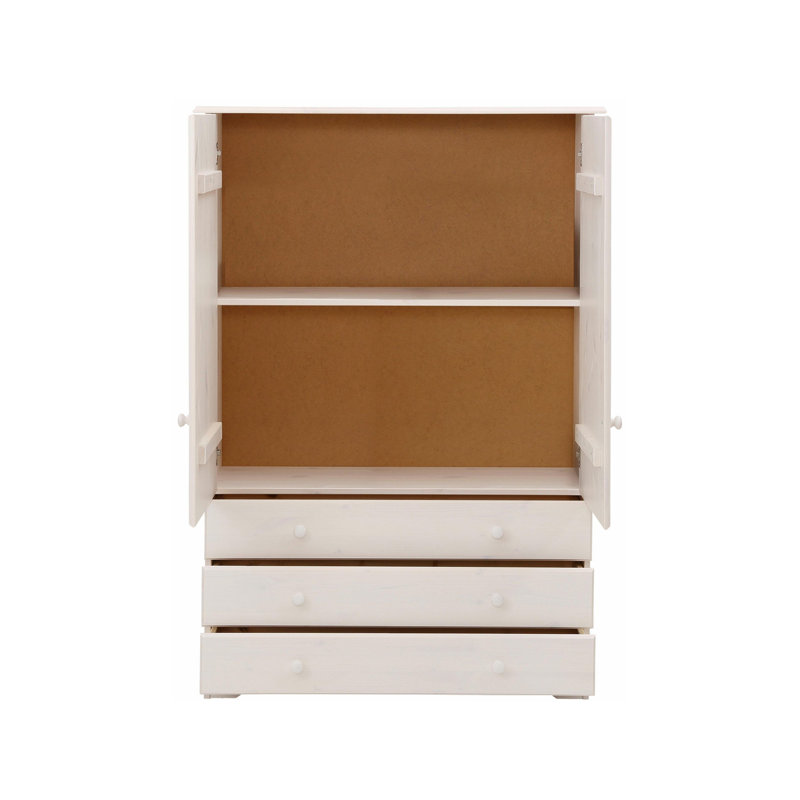 Rolla 2 Door Solid Wood Wardrobe, White