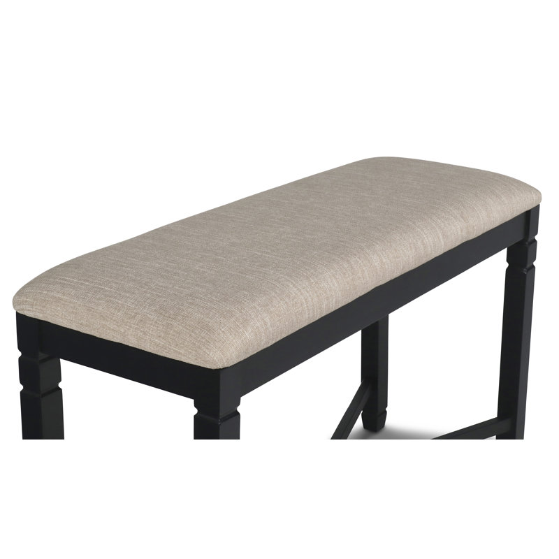Jocelyn Polyester Upholstered Bench, Black, 24" H x 42" W