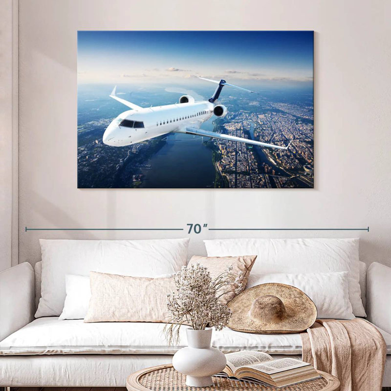 Mehar Flying Private Jet, 32" H x 48" W