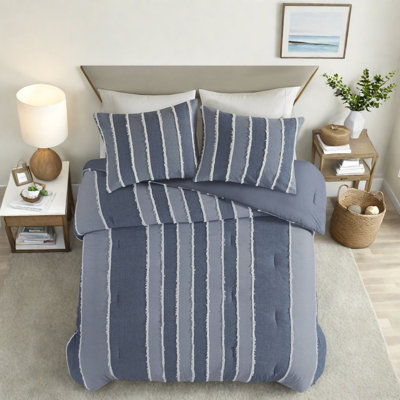 Ensembles de literie en coton de qualité supérieure, très grand confort moderne rayé très grand californien