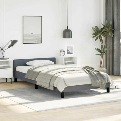 Maecie vidaXL Velvet Platform Bed Frame, No Box Spring Needed/No Mattress 