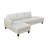 Comfy Lint Fabric Sectional Sofa Set, 3-Seater L-Shaped Living Room Couch with Right/Left Hand Facing Chaise, Light Grey/White-75525588-75525587