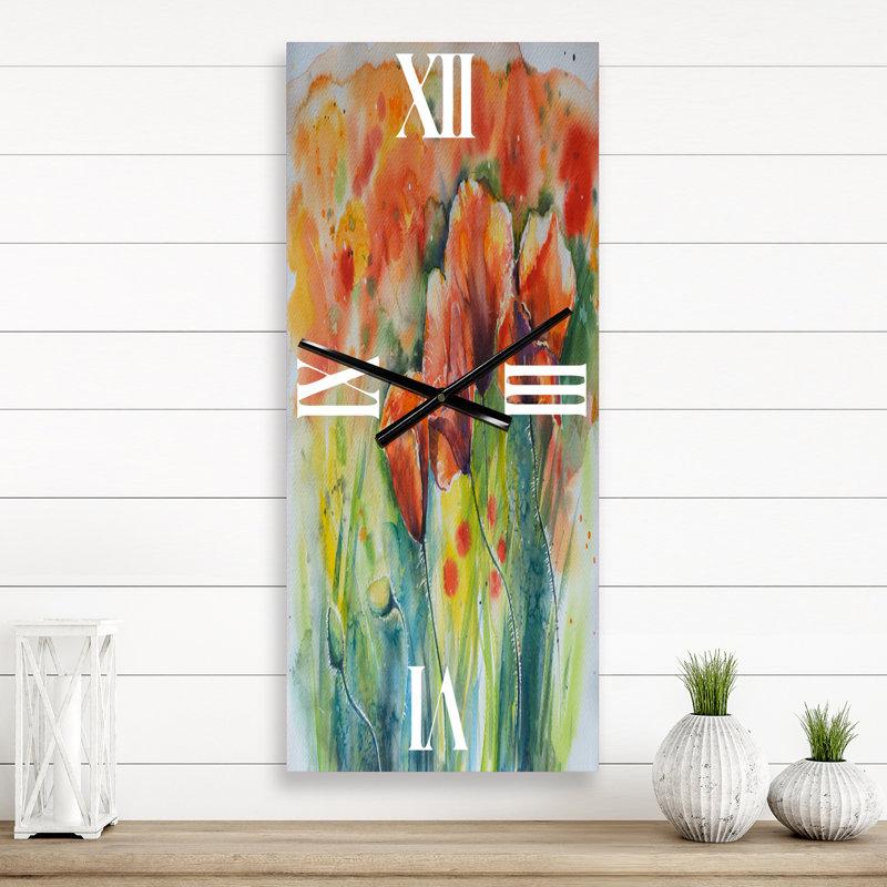 Horloge murale «Blossoming Poppies V», Petit