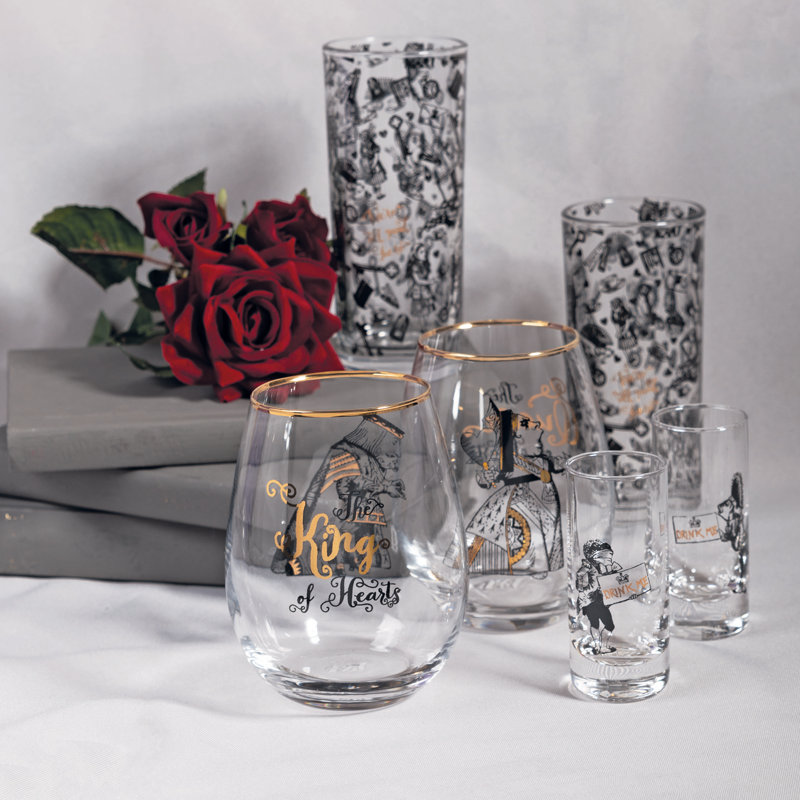 Alice In Wonderland 350ml Drinking Glass Set