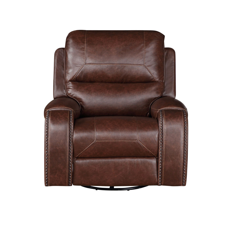 Chaise rembourrée Sotaro de 39,09 po, Simili cuir brun foncé