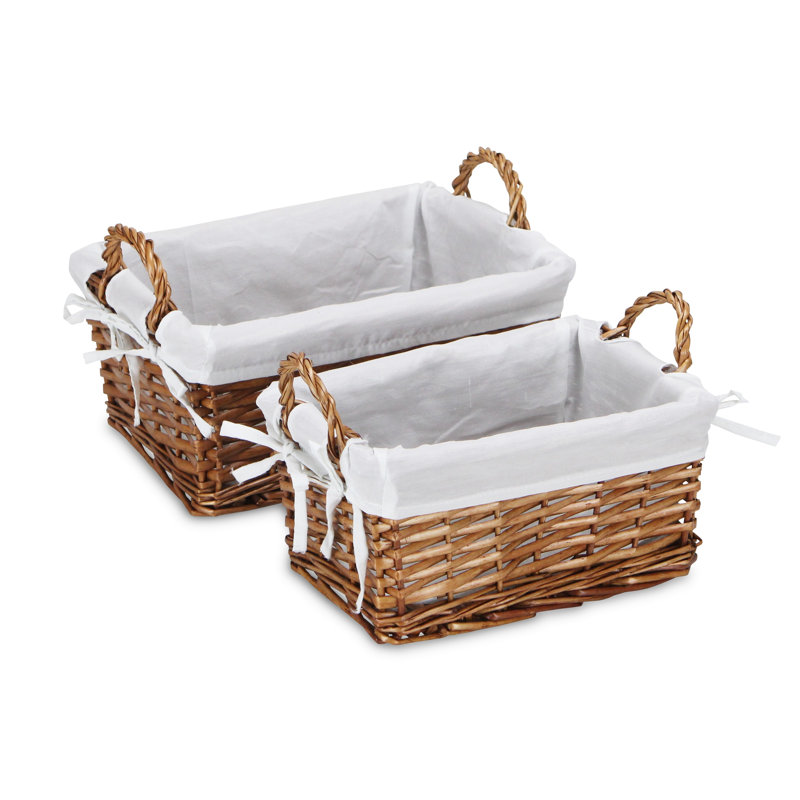 Gracie Oaks Wicker Decorative Basket, Brown