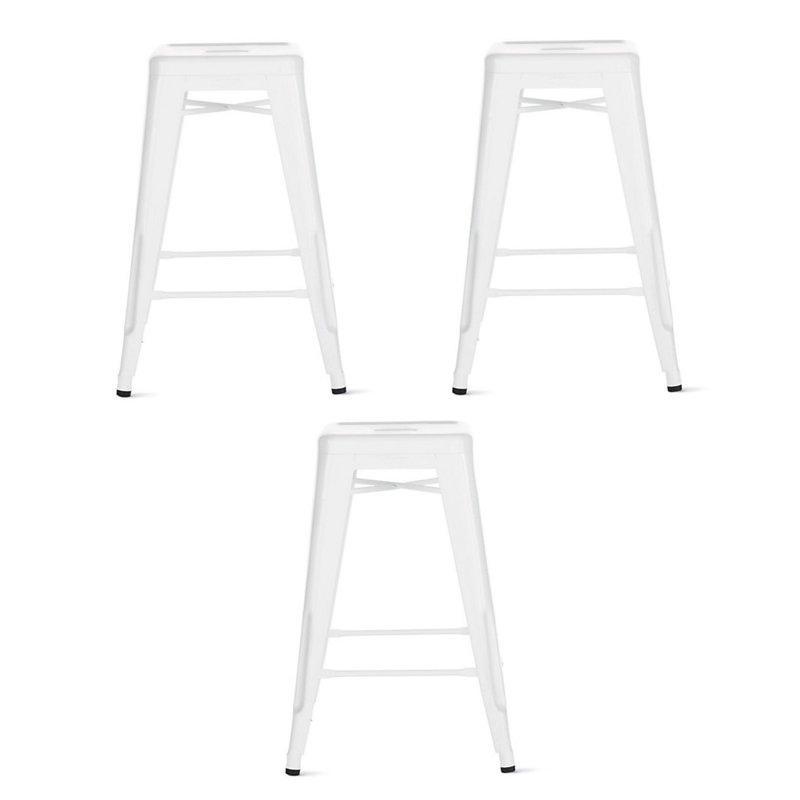 Tabouret de comptoir et de bar, Tabouret de bar (assise de 30 po de hauteur), Blanc, 3