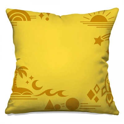 Coussins Yellow Beach Rocket Scene