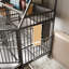 Grande cage en fer et pour animaux de compagnie - avec rangement pour cuve à nourriture et pratique, beige / noir, 34,98 po P, 22,92 po, l 49,24 po, pratique avec beige noir, largeur, profondeur, hauteur