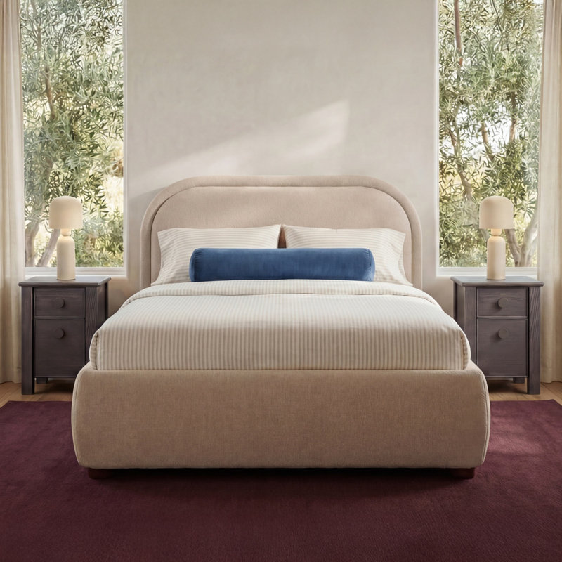Figaro King Storage Bed Light Brown, King, Brown