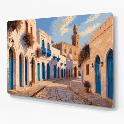 Cities Tunis Tunisia Beige Metal Wall Art