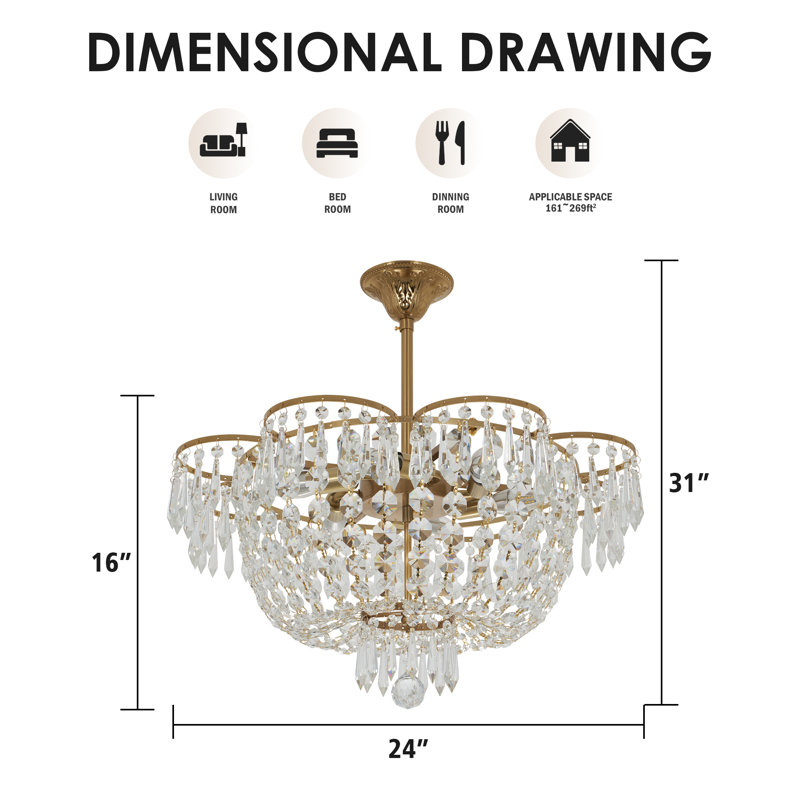 Emmanual 6 - Light Dimmable Empire Chandelier