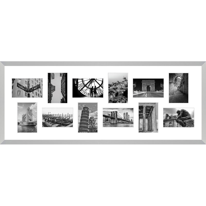 Kyrra Wood Picture Frame with Mat, Silver, 5" x 7"