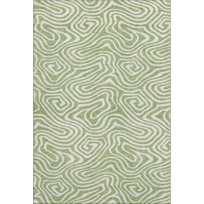 Premium Machine Washable Guada AMF1020 Swirls Rug, Rectangle 5' x 7'6"