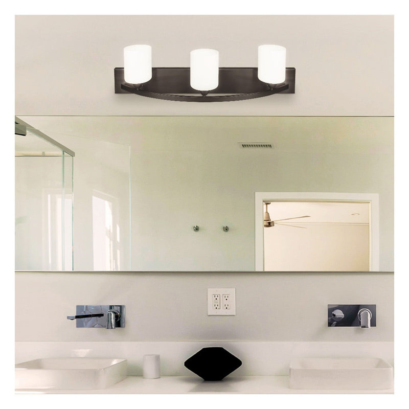 Éclairage de salle de bain à 3 lumières à intensité variable, Bronze huilé