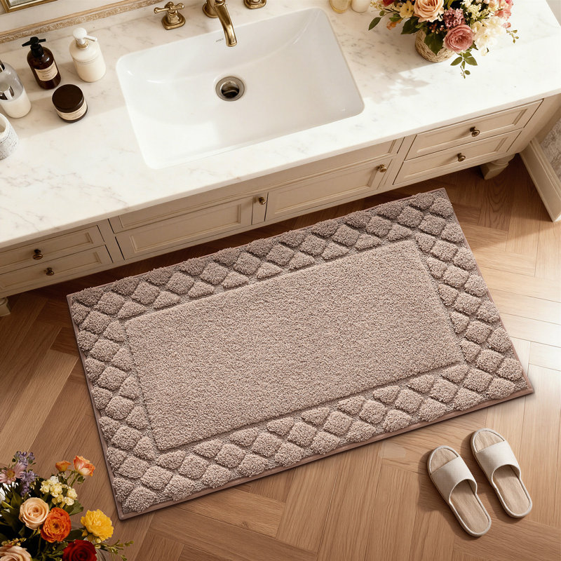 Tapis de bain doux antidérapant lavable, L 24 po x L 36 po
