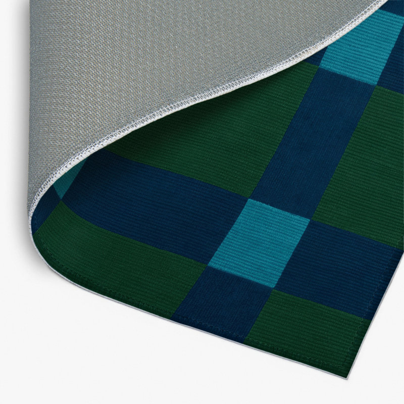 Tapis d'intérieur et d'extérieur à carreaux vert, Rectangulaire 2 pi x 3 pi
