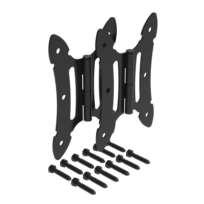 Black Steel Decorative Butterfly Hinge for Wood Gates