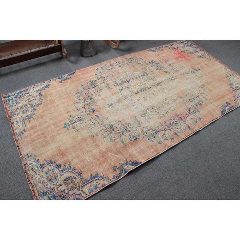 Tapis rétro Oushak rétro rouge vif idéal pour les décorations de chambre à coucher tribales ou les solutions de revêtement de sol élégantes