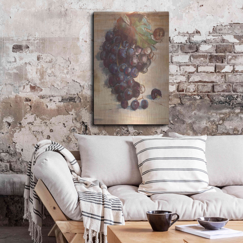 «Grape Harvest III No Label» par Carol Rowan, art mural en métal, 16 po x 24 po, H 36 po x l 24 po