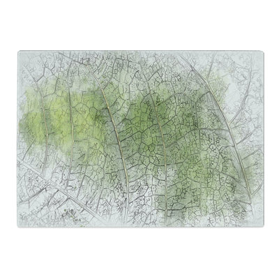 Tempered Glass Leaf Veins Chopping Board