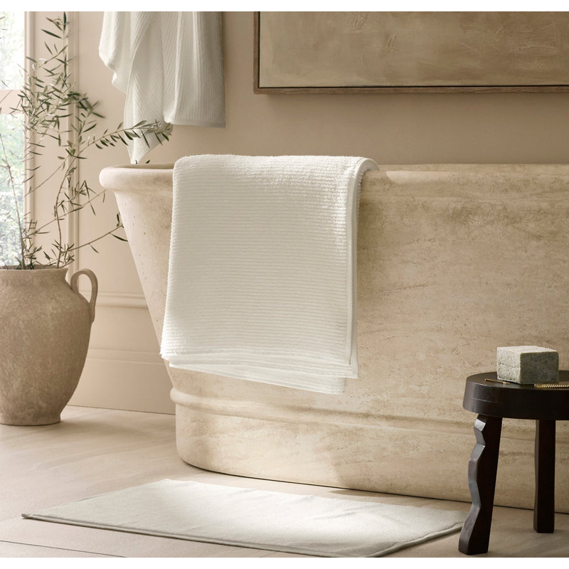 Turkish Ribbed Ribbed Bath Sheet, Cream