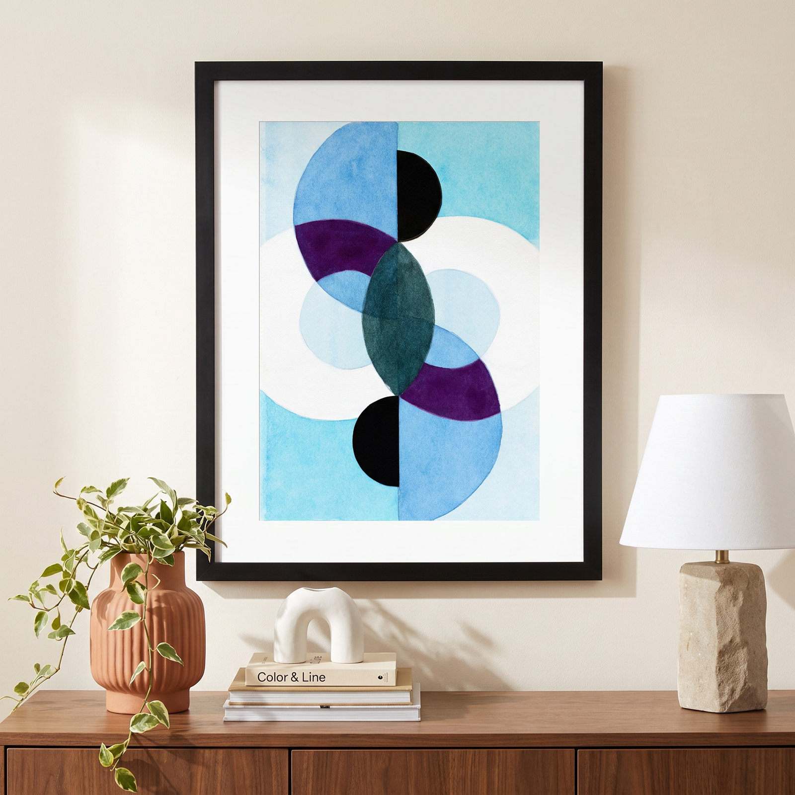 Georgine "Composition No. 22" Painting, 24" W x 30" H, Black