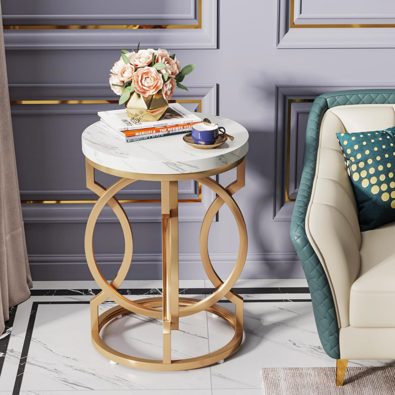 Petite table d'appoint ronde pour canapé et table de chevet, table de bout multifonctionnelle | Idée de cadeau