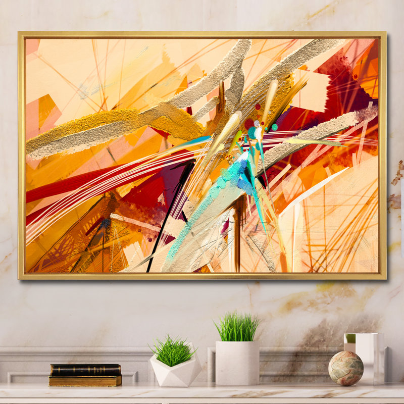 «Paint Waves Impression II», reproduction sur toile, H 8 po x l 12 po x P 1 po, Cadre flottant doré