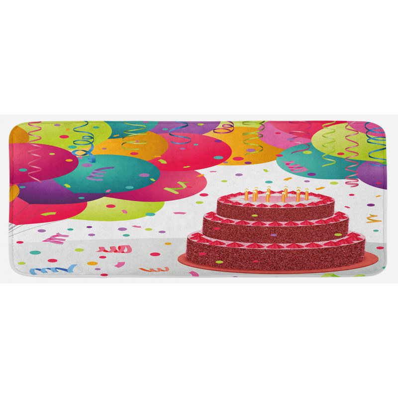 Tapis de cuisine à gâteau triplex avec bougies rubans nouveau-né