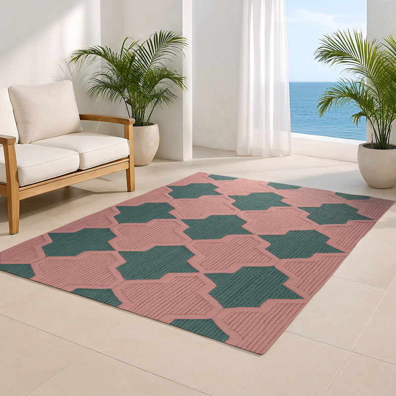 Tapis brun intérieur et extérieur Trellis, Rectangulaire 2 pi x 3 pi