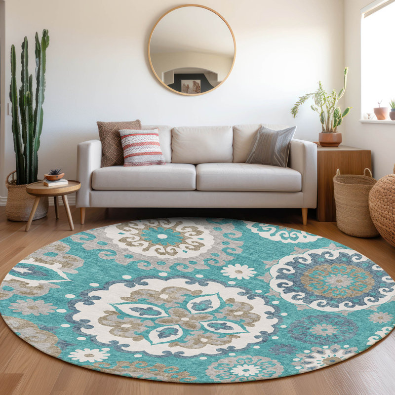  Tapis d'entrée / extérieur antidérapant Ferrand, Rond 8 pi