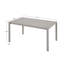 Table de salle à manger de patio en aluminium gris clair pour 6 personnes