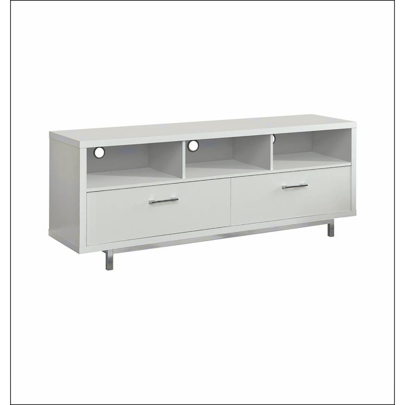 Console de télévision blanche avec tiroir de 60 po, Blanc