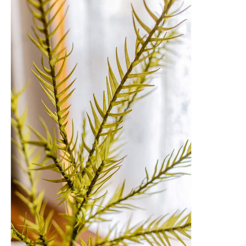 Herbe de lin artificielle 48,4 po, Deux tiges, H 46 po x l 5 po x P 1 po, Jaune