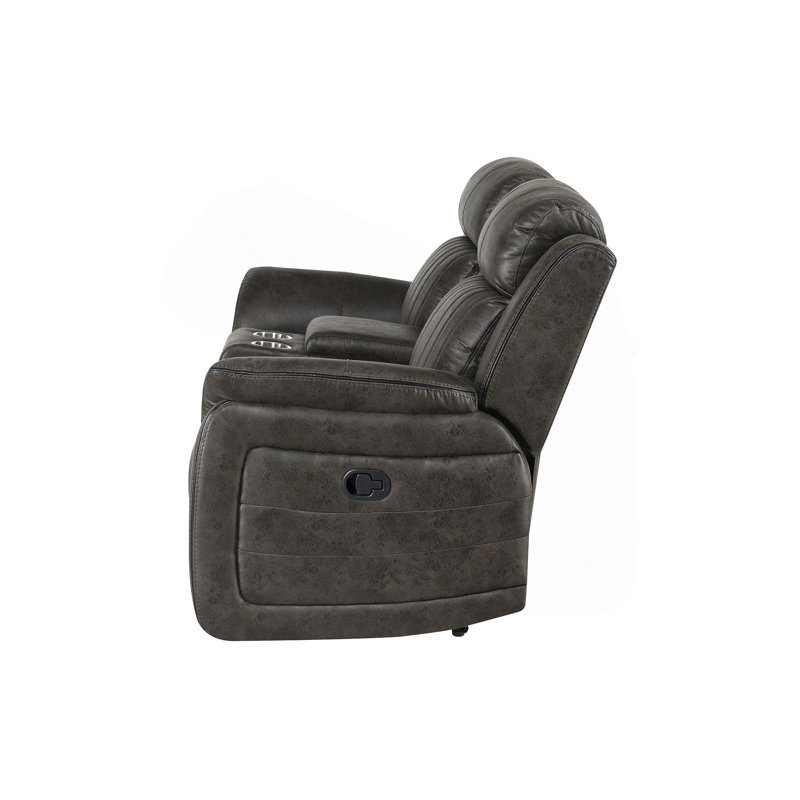 GREY CONSOLE RECLINING LOVESEAT