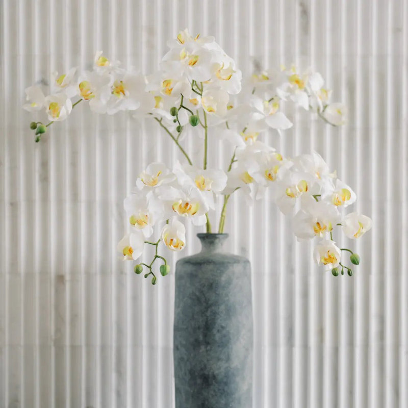 36" Artificial White Phalaenopsis Orchid Stems