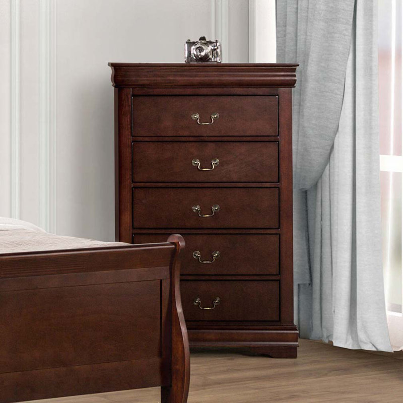 Commode 5 tiroirs, Cerisier