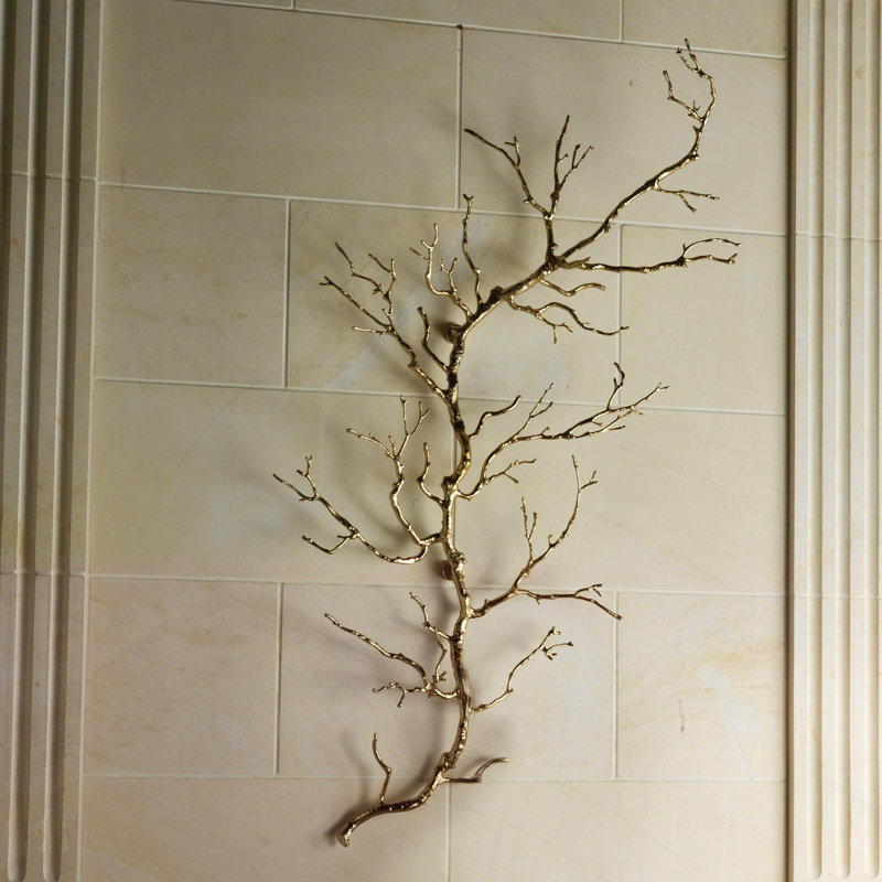 Twig Wall Art-Nickel, Brass