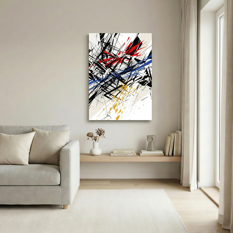Ensemble de 1 toile murale d'expression abstraite, 40"H x 28"W, Wrapped Canvas