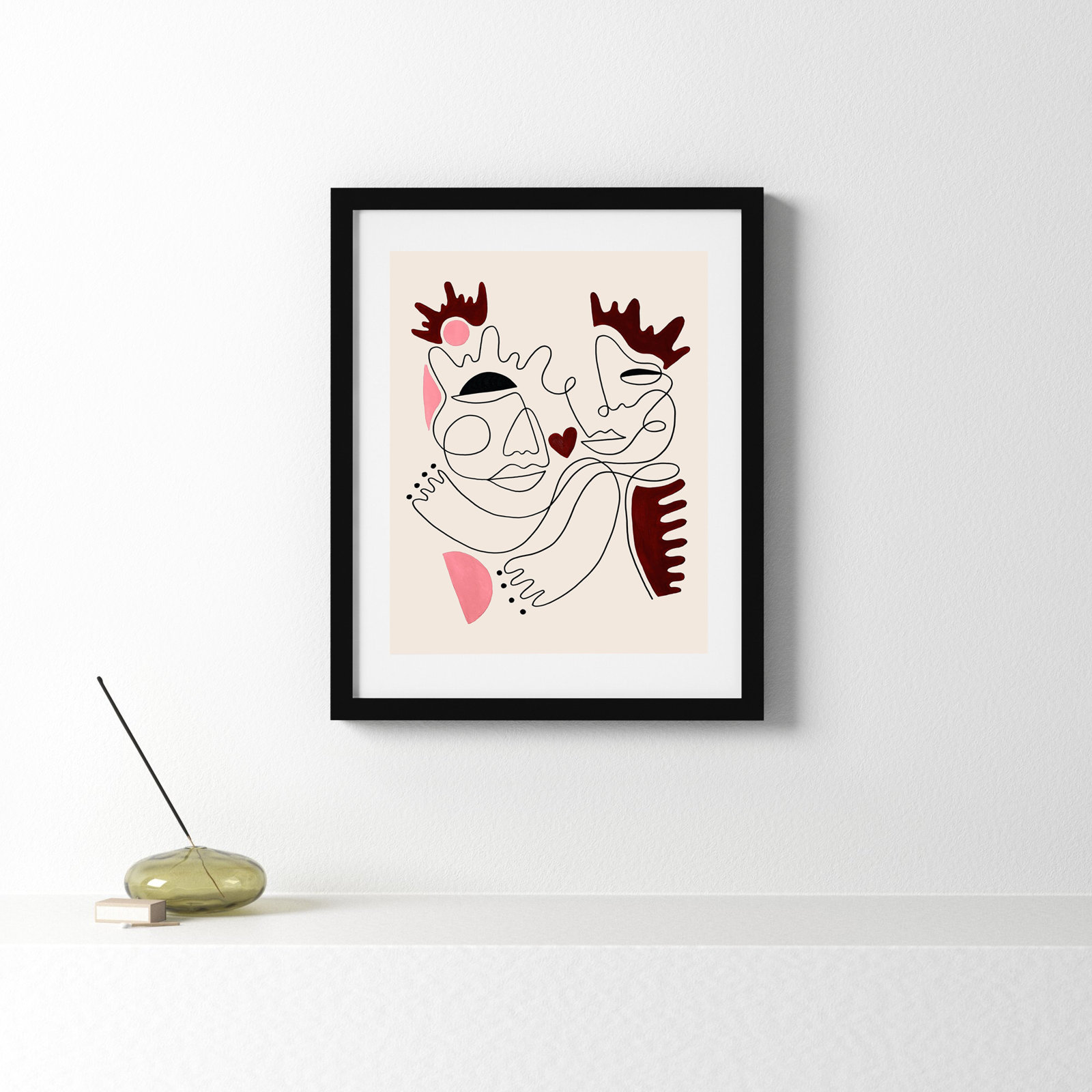 Love Yours by Shatha Al Dafai, 21.38" H x 17.38" W x 0.875" D, Noir Black Framed