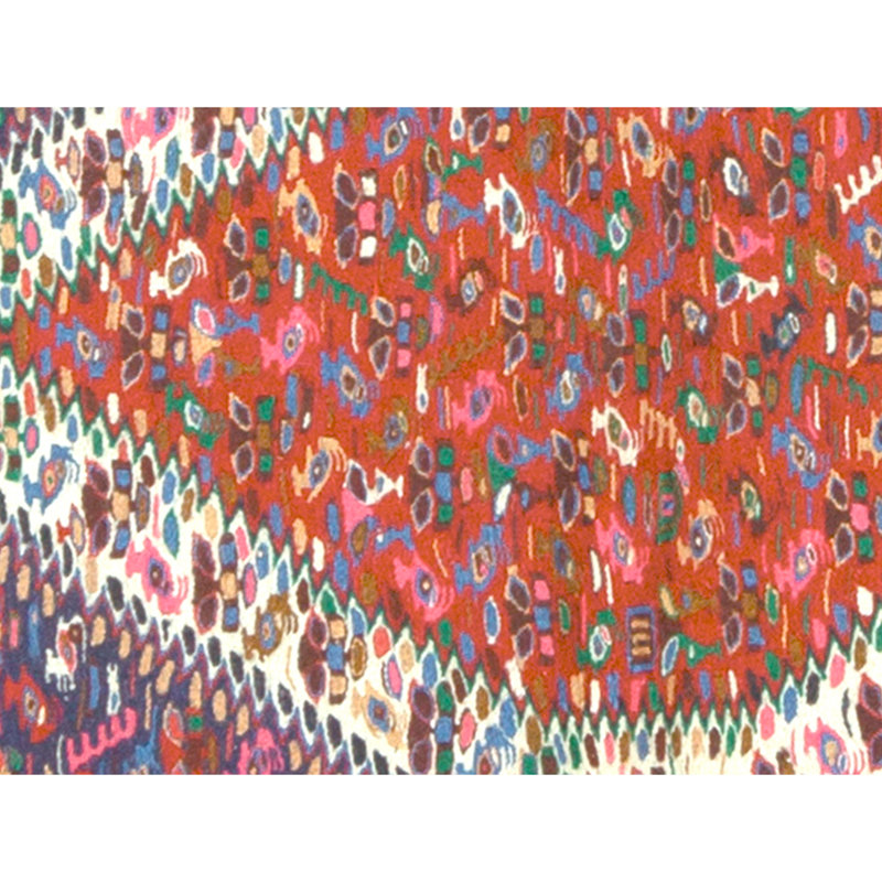 Tapis bleu et rouge noué à la main de haute qualité